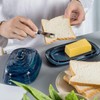 Hasense Butter Dish with Lid, Porcelain Butter Container with Handle