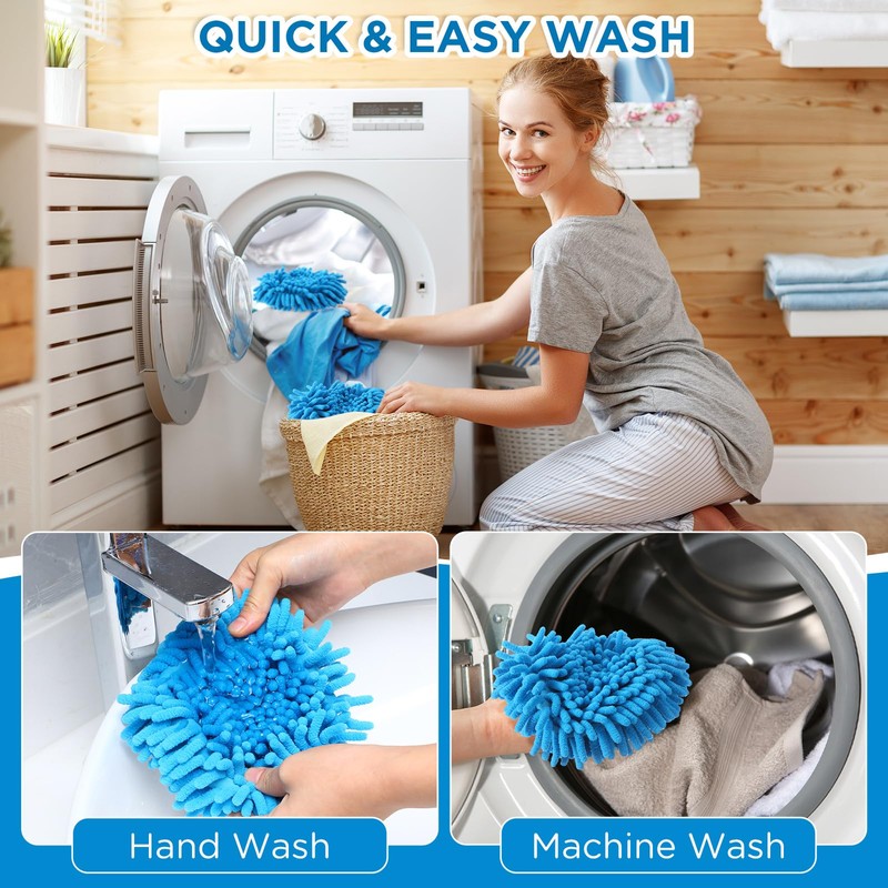 Baderke 3 Pack Chenille Mop Heads Replacements Compatible with 1