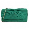 Suede Pleated Style Bridal Prom Wedding Evening Clutch Party Purse