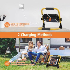 ERAY Rechargeable Work Light with Remote Control and Stand,15000mAh Battery 10000LM Worklight, Portable Solar Camping Lights, IP66 4 Lighting Modes Work Lights for Outdoor Emergency Car Repairing