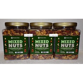 Member S Mark Roasted and Salted Mixed Nuts with Peanuts 34oz 964g (Three Jars)