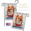 Breeze Decor Patriotic Brown Chihuahua Garden Flag Set with Stand