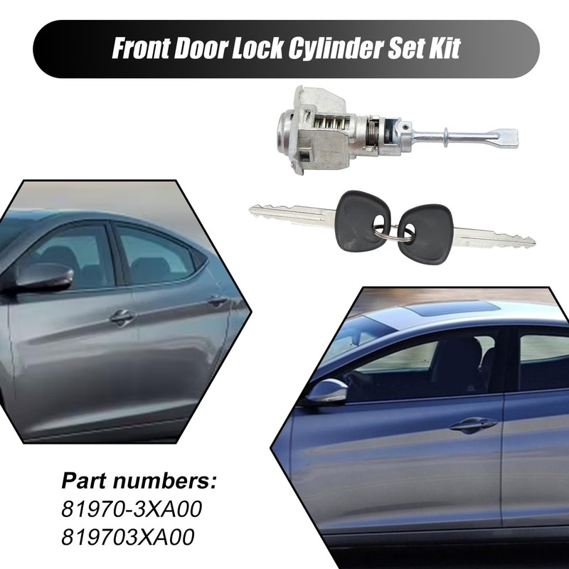 XQSMWF Front Driver Side Door Cylinder Lock with 2 Keys,
