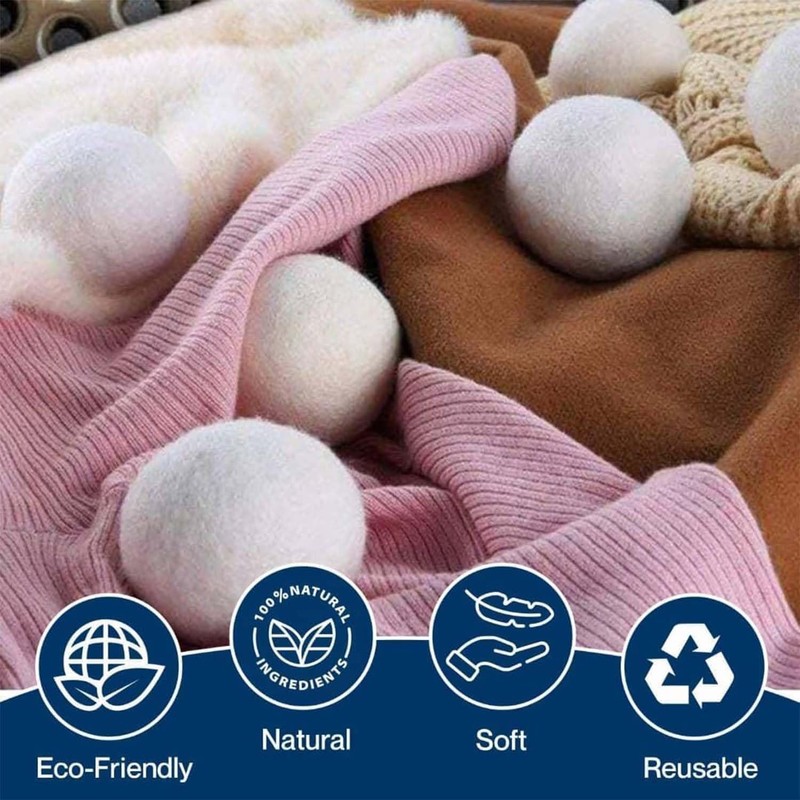 Pack of 16 Dryer Balls, 100% Natural Sheep Dryer Balls
