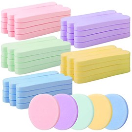 Esponja Facial Comprimida 60 Esponjas Faciales Exfoliantes de Spa, Esponjas Faciales Redondas de Lavado Facial, Esponja de Eliminación de Maquillaje para Limpieza Facial, 5 Colores