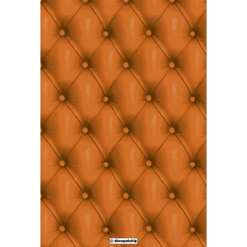 Décopatch - Ref C634O - Orange Leather Cushion Print Paper