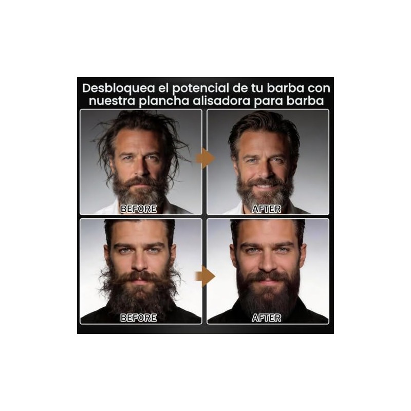 Kit de alisador de barba para hombres, kit de crecimiento