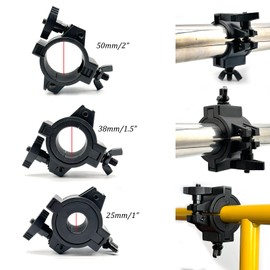 4 Pack Stage Lighting Truss Clamp, Fit 3 Size Pipe Diameter: 25mm(F14) 38mm(F24) 50mm(F34) OD Tube/Pipe,Heavy Duty 44Lbs Load Capacity O Clamp LED Par Light Moving Head Lighting Clamps