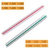 ChAusa 2 Pcs 12 Inch Scale Ruler Plastic Triangular Scale