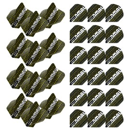 WINMAU Mega Standard Logo Black & Yellow Dart Flights - 10 sets per pack (30 dart flights in total)