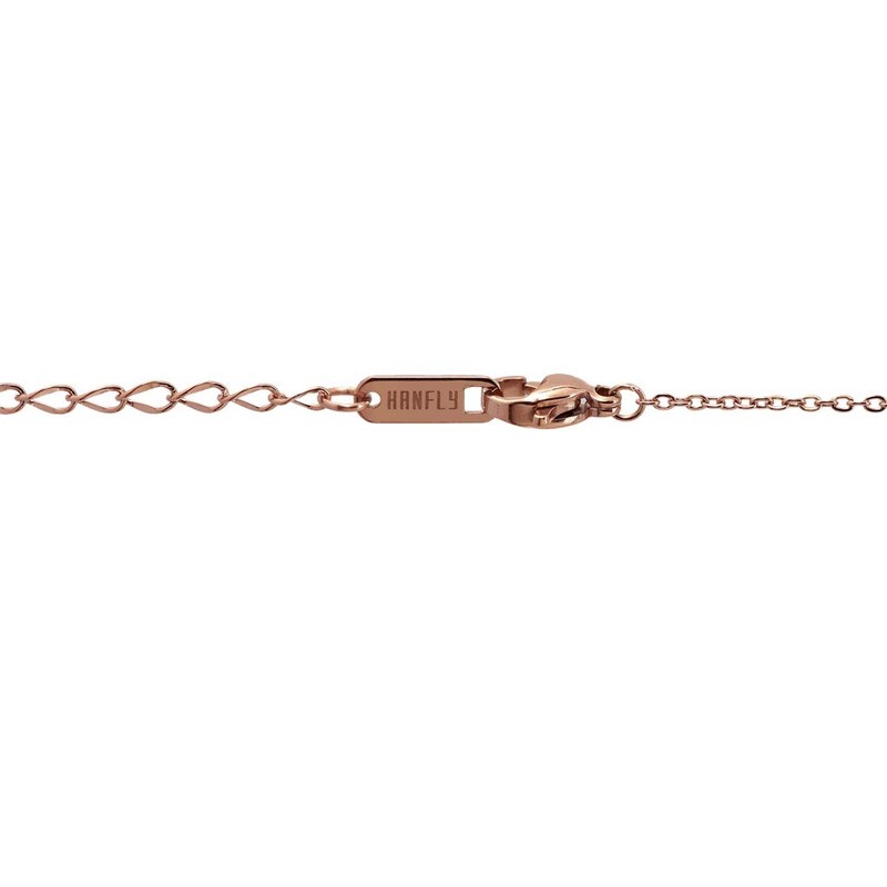 HANFLY 18K Rose Gold Plated Triceratops Dinosaur Necklace