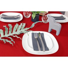 NIBLO Tablecloth, Table Runner, Table Linen, Table Decoration, Table Cloth (Red, Tablecloth - 140 x 300 cm)