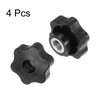 HARFINGTON 4pcs Star Knobs M12 Female Thread 48mm Head Plastic