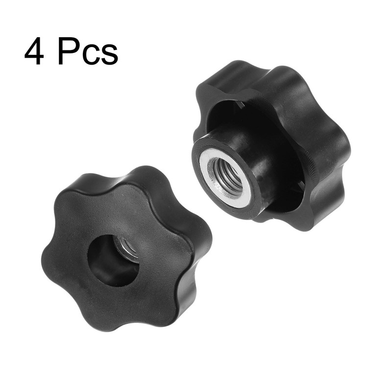 HARFINGTON 4pcs Star Knobs M12 Female Thread 48mm Head Plastic