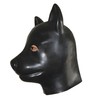 GREEFEI Black Latex Dog Hood Mask, Rubber Hood with Back