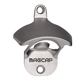 MAGCAP Outdoor Bottle Opener Wall Mounted - Style Magnetic Beer Bottle Opener that Catches Caps - Easy to Install and Incredibly Convenient