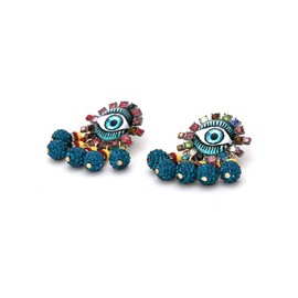 Eye Statement Earrings for Women, Evil Eye Earrings for Girls, Beaded Eye Dangle Earrings Hypoallergenic, Cute Blue Eye Earrings Studs, Bead Ball Drop Earrings, Eye Jewelry Gifts Funny Earrings