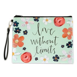 Brownlow Gifts Women's Zippered Makeup Bag, Love Without Limits, 10.25 x 8-Inches