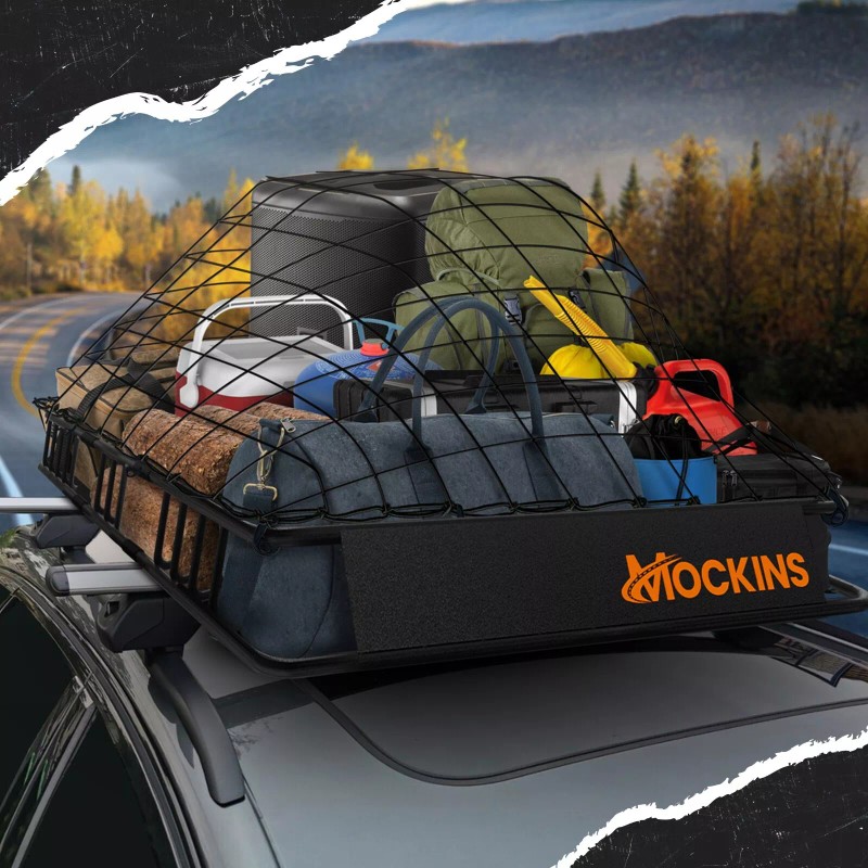 Mockins Rooftop Cargo Carrier Basket - Adjusts from 35-50"L x