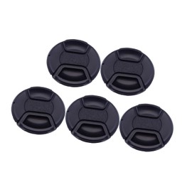 Mobestech 5pcs Front Lens Cap Cover Lens for Cameras Lost Leash Fit for Moisture and Scratch Prevention Black