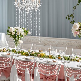 Pearl Garland, 6 MM Beige Faux String of Pearls, 78 FT Pearl Garland for Christmas Tree, Pearl Strands Spool Pearl String Bead Roll for Backdrop Centerpiece Flowers Wedding Party Decoration DIY Craft