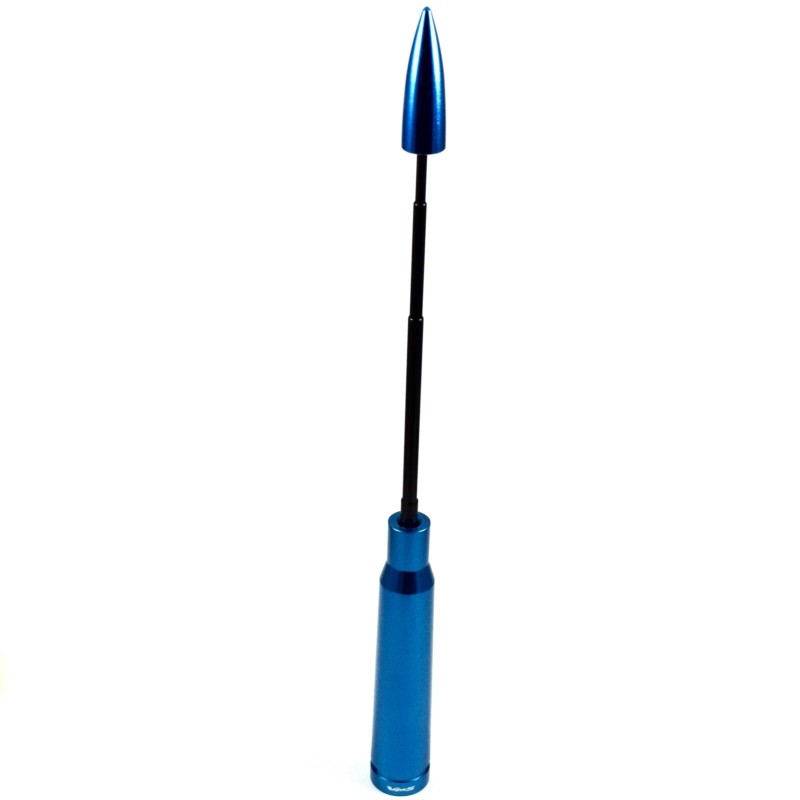 VMS RACING Anti-Theft Retractable Blue 50 Caliber Bullet Antenna For