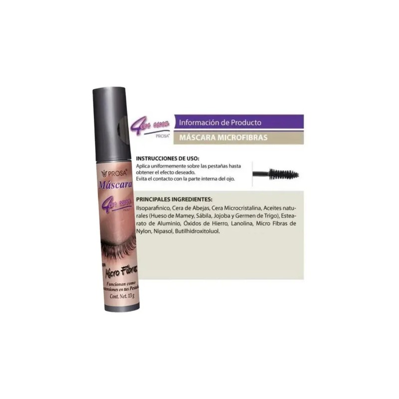 Máscara De Pestañas Waterproof Prosa 4 En 1 ( 13g)