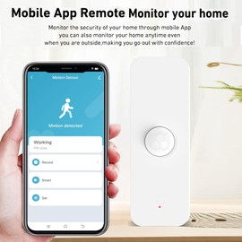 Smart PIR Motion Sensor: WiFi Motion Detector with App Notification Alerts, Wireless Contact Sensor for Home Security and Smart Home Automation, No Hub Required, Compatible with Alexa