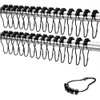 Ganchos de Cortinas para Baño de Doble Gancho Deslizable,3.6cm×7.5cm ，30pcs