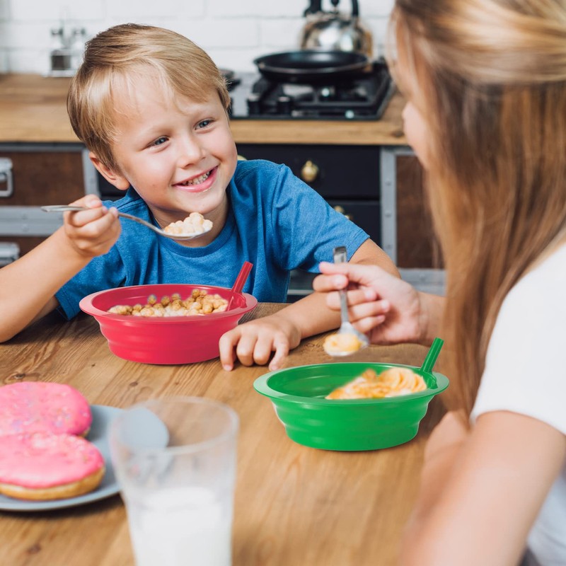 Cereal Bowls with Straws for Kids - (Set of 6