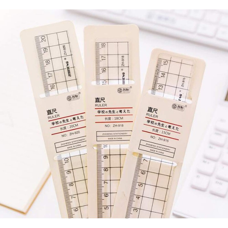 HJ Straight Ruler, Measuring Tool, Straight Ruler, Cutter Ruler, Plastic,