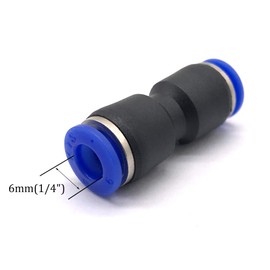 6mm Quick Fitting, 1/4” OD Push to Connect Pipe Tube Straight Fittings, Pneumatic Air Line Connector 20Pcs