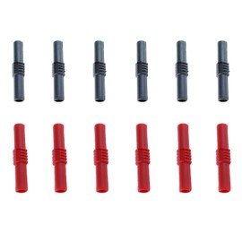 Maxmoral 12pcs Insulated 4mm Banana Plug Coupler Female to Female Banana Socket Jack Connectors for 4mm Banana Plug Extension Adapters, 6 Red 6 Black