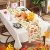 FurniGift Pumpkin Buffalo Plaid Fall Table Runner, Fall Maple Leaves