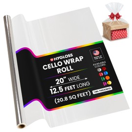 Hygloss Products Roll Cellophane Wrap for Crafts, Gifts, and Baskets 20 Inch x 12.5 Feet, Clear