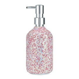 Soap Dispenser with Bling Rhinestones Pump Bottles,Refillable Lotion Dispenser for Soap Contain for Bathroom,Kitchen Decor (Pink)