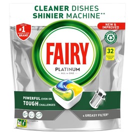 Fairy Platinum All In One Lemon Dishwasher Tablets, 32 pack
