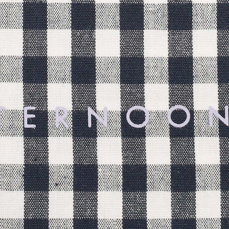 Afternoon Tea Living JA02 Gingham Drawstring Pouch, Check, Black