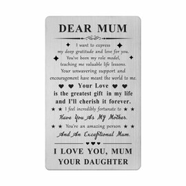 Mum Gifts from Daughter, Mum Birthday Card, I Love You Mum Gifts, Gifts for Mum for Birthday Mother's Day