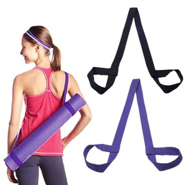 2 Pcs Yoga Mat Carrying Mat Strap Strap Sling Mat Carrying Strap Sling Yoga Stretch Strap Yoga Mat Elastic Strap Fitness Stretching Strap Belt Pack Up Easily Different Mat (2, Black purple)