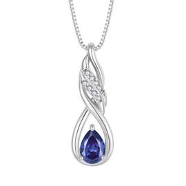 Aprila Women Infinity Necklace 925 Sterling Silver Twist Pendant with Chain 5A Cubic Zirconia December Birthstone Tanzanite Color Jewelry for Her