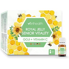 Verihealth Freeze Dried Royal Senior Jelly with Vitamin C | Provides Energy, Vitality and Strengthens the Immune System | 20 Bottles | Take 1 Bottle / Day