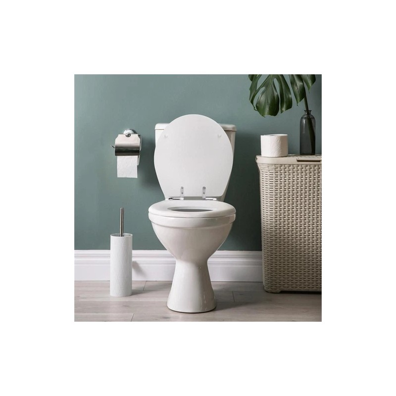 Design House Dalton Round Wood Toilet Seat in White