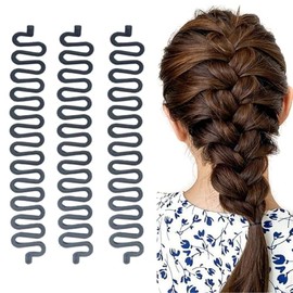 3PCS Black Hair Braiding Tool Women Hair Styling Clip French Hair Braid Hair Knitting Tool Hair Twist Styling Accessories