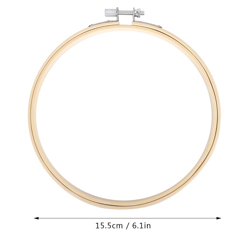 12Pcs Bamboo Embroidery Hoops Adjustable Cross Stitch Frame Circle Sewing