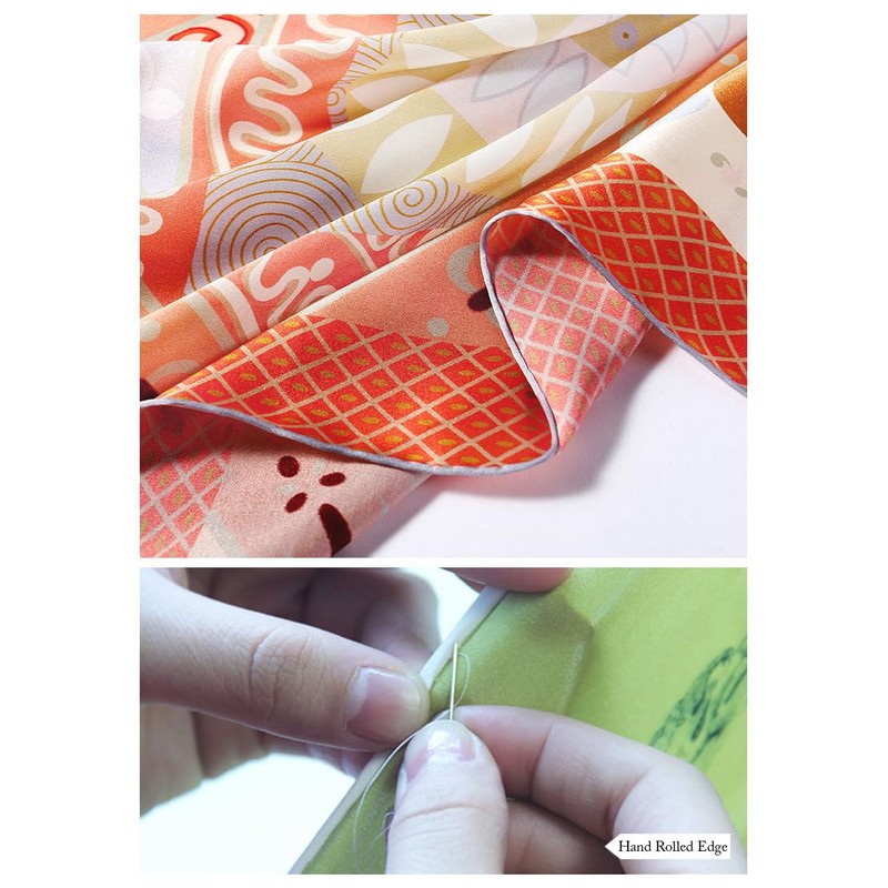 Grace Scarves 100% Silk Scarf With Hand Rolled Edges, Large,