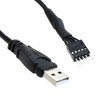 LUORNG 9Pin USB to USB Motherboard Header Cable Black 9-Pin