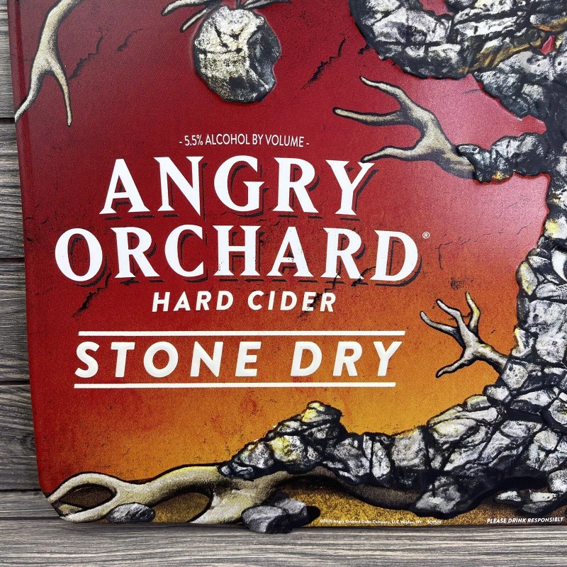 Angry Orchard Hard Cider Stone Dry Apple Tree Logo Metal