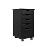 Original Roll Cart Solid Wood 4+1 Drawer Narrow Black Traditional