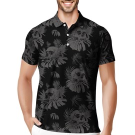 HIVICHI Men's Golf Shirt, Funny Tropical Print, Polo, Size X-Large, Aop-polo-12691